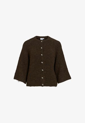VILA, KNITTED CARDIGAN VIMARLEY 3/4 SLEEVED - Gilet - coffee bean