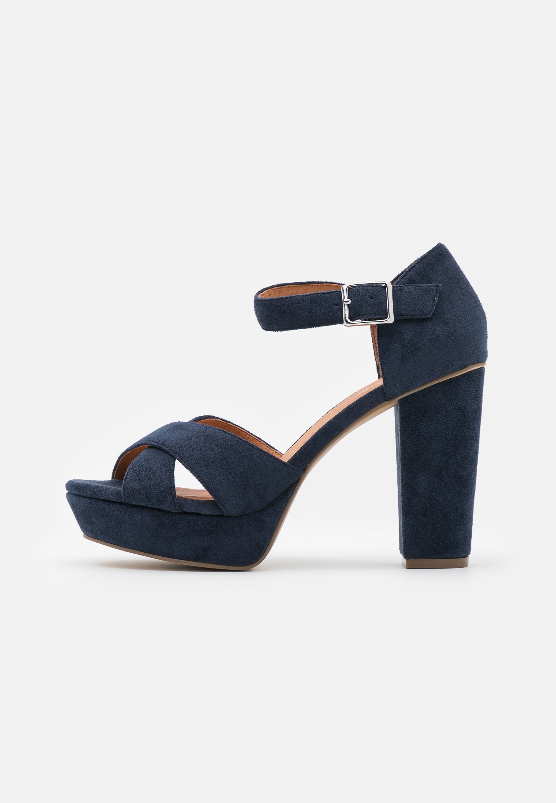 Zwarte plateau hakken met bandje | Hoge plateau sandalen
