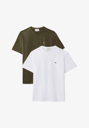 Calvin Klein Jeans, CLASSIC MONOGRAM TEE 2 PACK - T-Shirt basic - bright white/olive night
