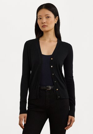 Lauren Ralph Lauren COTTON BLEND CARDIGAN - Vest - black
