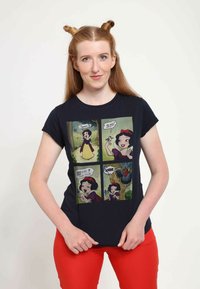 Disney SNOW WHITE SIGNING SNOW - T-shirt med print - navy blue