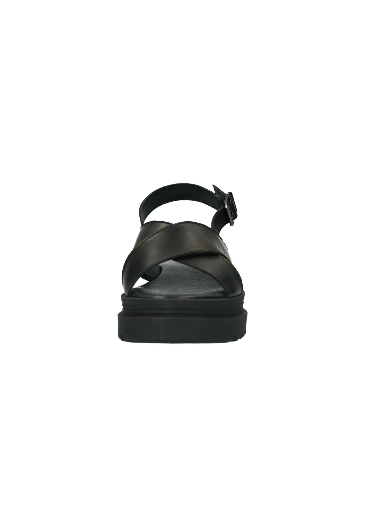 Manfield MIT GEKREUZTEN RIEMCHEN - Sandalen met plateauzool - schwarz/zwart  - Zalando.nl