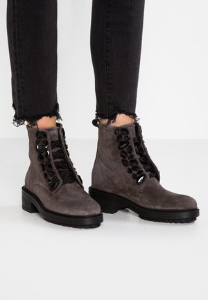 Schnürstiefelette - dark grey