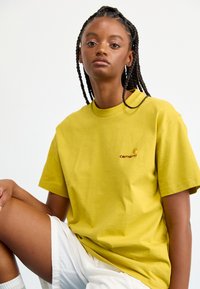 Carhartt WIP AMERICAN SCRIPT - Basic T-shirt - golden olive