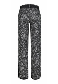 Sorte og grå mønstrede skibukser med slim fit, der har et struktureret design, lange ben og lynlåse ved anklerne til justering.
