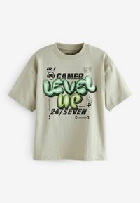 Next SHORT SLEEVE GRAPHIC 3 PACK STANDARD - Printtipaita - blue ecru cream