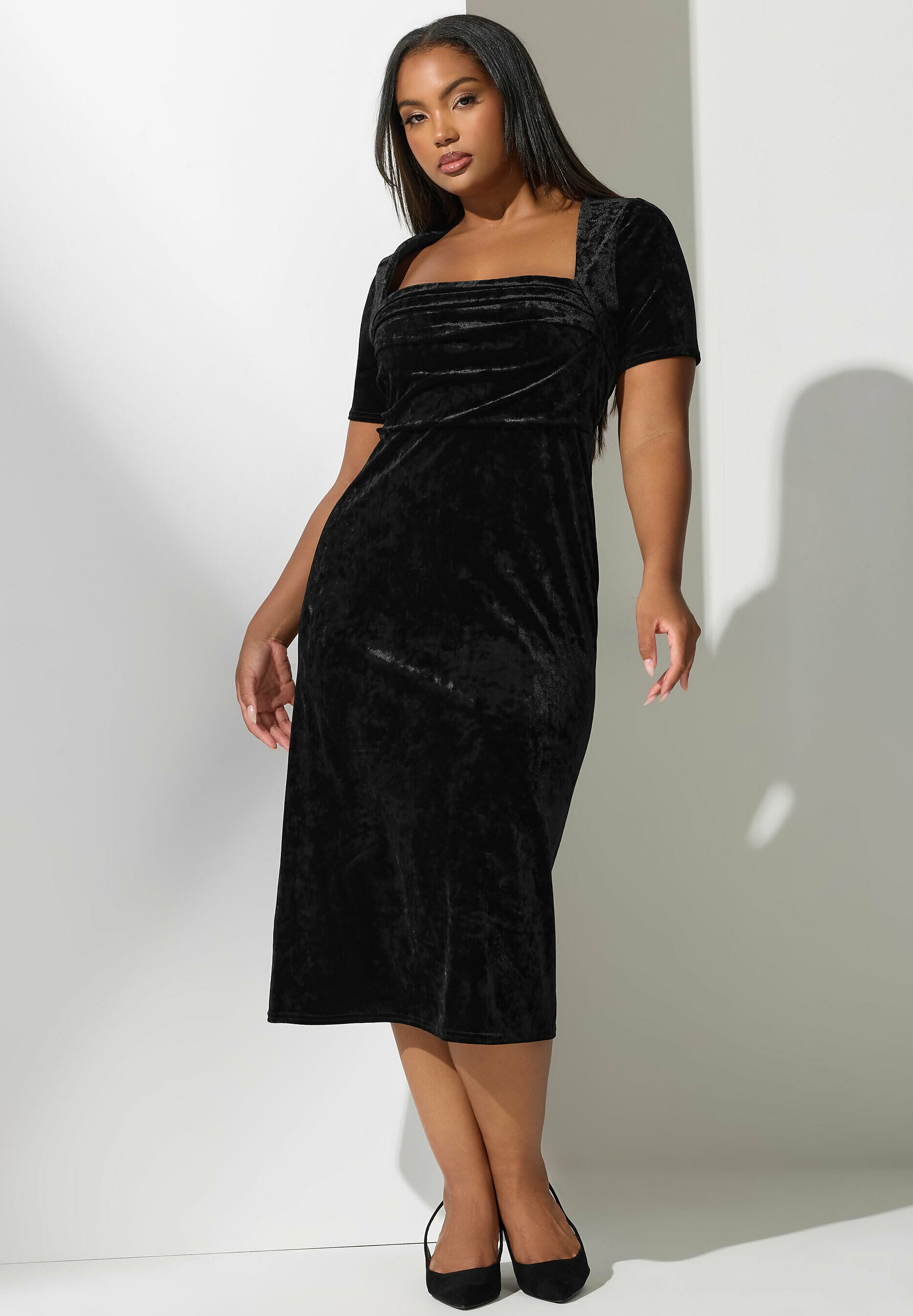Yours Clothing PLUS SIZE - Cocktail dress / Party dress - black/anthracite  - Zalando