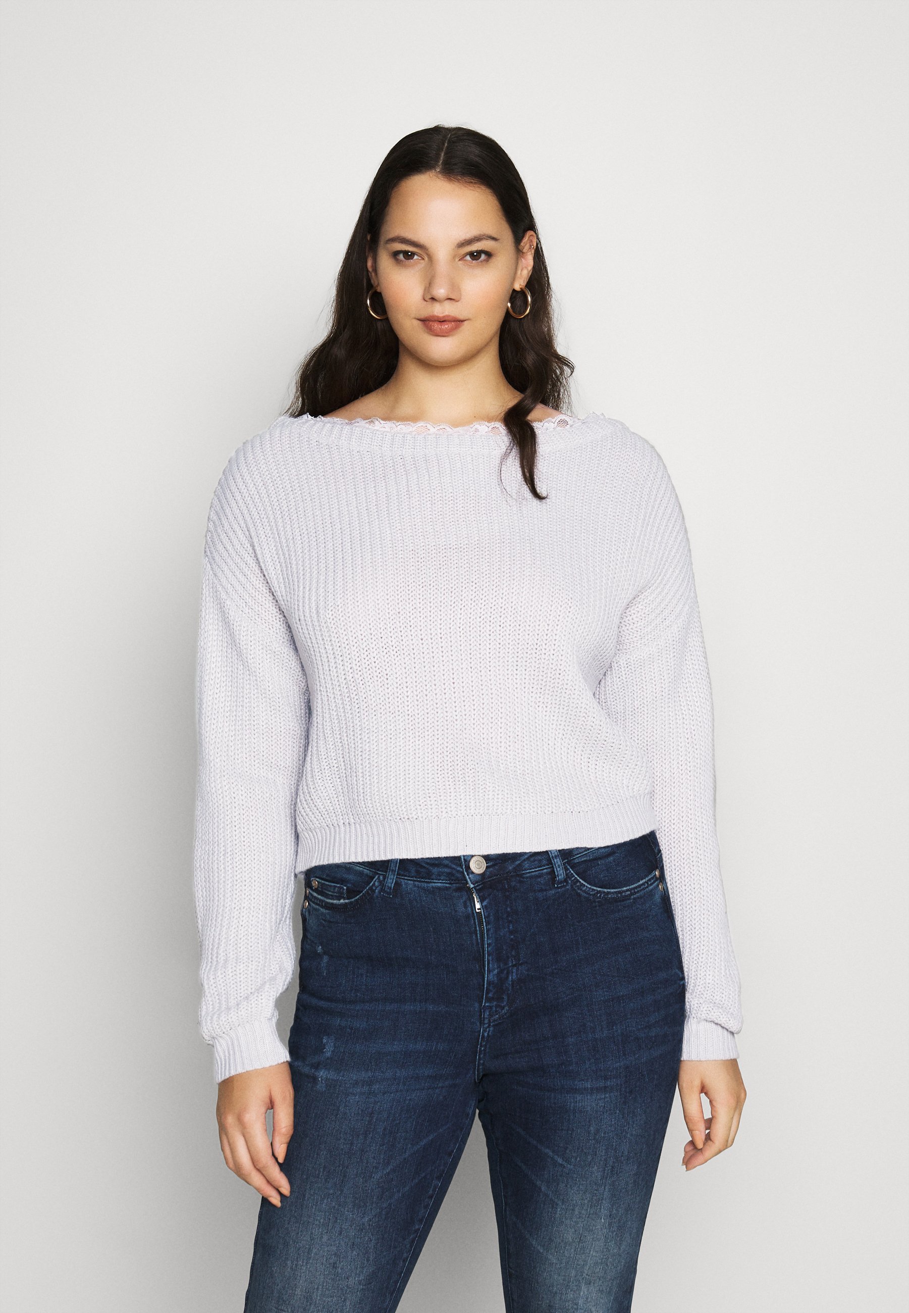 Missguided Plus SHOULDER JUMPER Trui greyGrijs Zalando.nl Missguided ONE SHOULDER Trui greyGrijs Zalando.nl