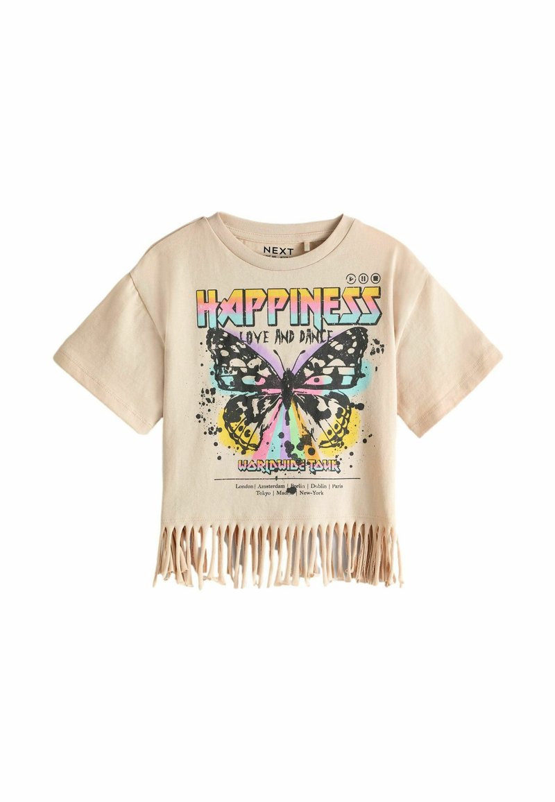 Next - GRAPHIC FRINGE - REGULAR FIT - T-shirt med print - ecru, Förstora