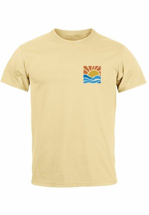 Neverless, LOGO PRINT SOMMER SONNE WELLE STRAND BEACH STYLE  - T-Shirt print - natur