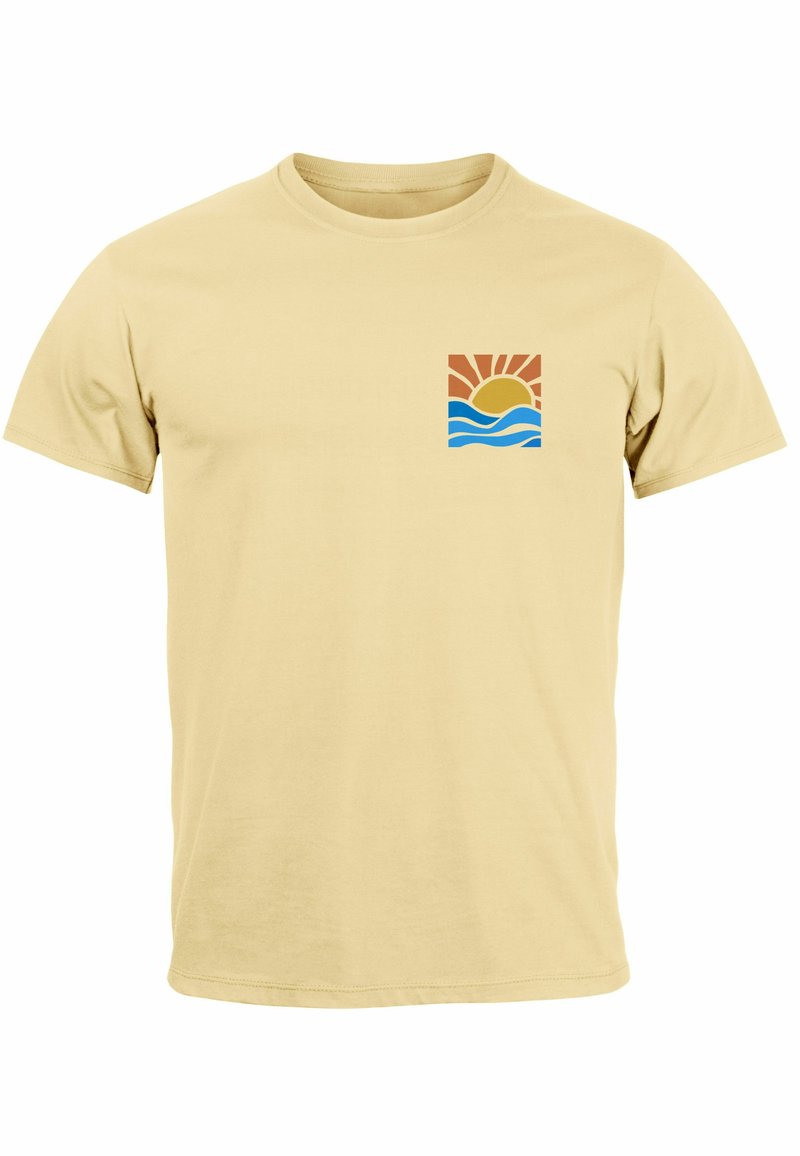 Camiseta Para Hombre Neverless 'California Holidays' - Estampado De Palmeras Y Playa, 100% Algodón, Talla XL