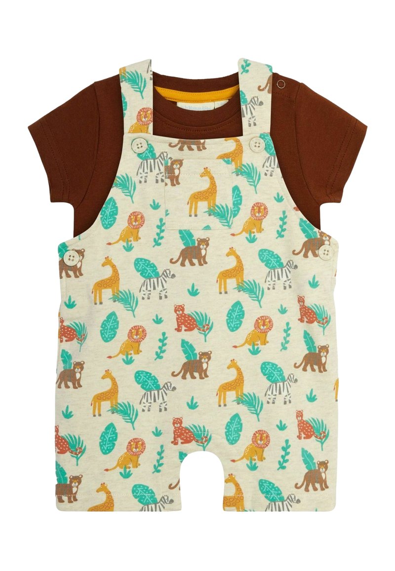 JoJo Maman Bébé 2-PIECE SET  - REGULAR FIT - Kombinezonas su petnešomis - natural safari animals