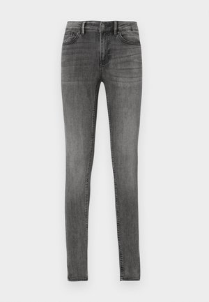 Slim-fit grey denim jeans with a classic five-pocket design, button closure, and minimal fading, displayed on a white background.