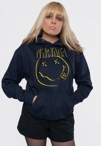 Paradiso Clothing NIRVANA INVERSE GRUNGE SMILE - Hoodie - blue
