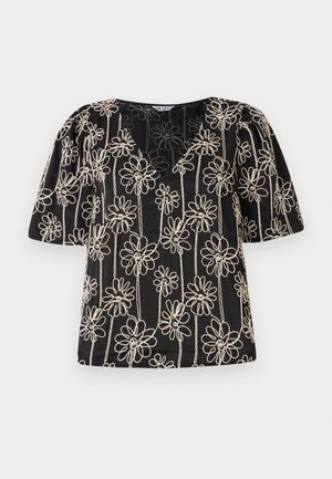 Object, OBJCAMI V NECK - Pluus - black/sandshell