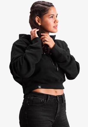 Manufaktur13 OVERSIZE CROP  - Hoodie - black