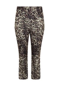 Leopardmönstrade capri leggings med en figurnära design, utrustade med resår i midjan och en mjuk, stretchig tyg för komfort.