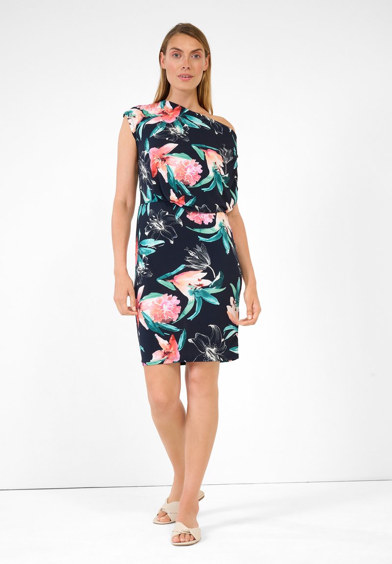 Orsay Kleid Mit Blumenmuster Etuikleid Nachtblau Dunkelblau Zalando De 