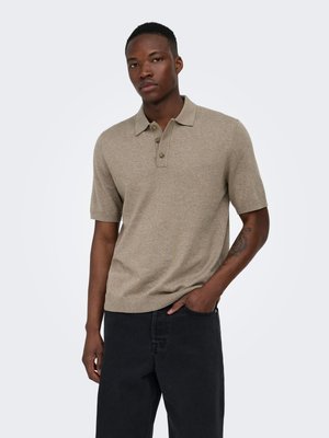 Only & Sons, Knitted neck ONSLOUI Knit - - Polo - desert taupe