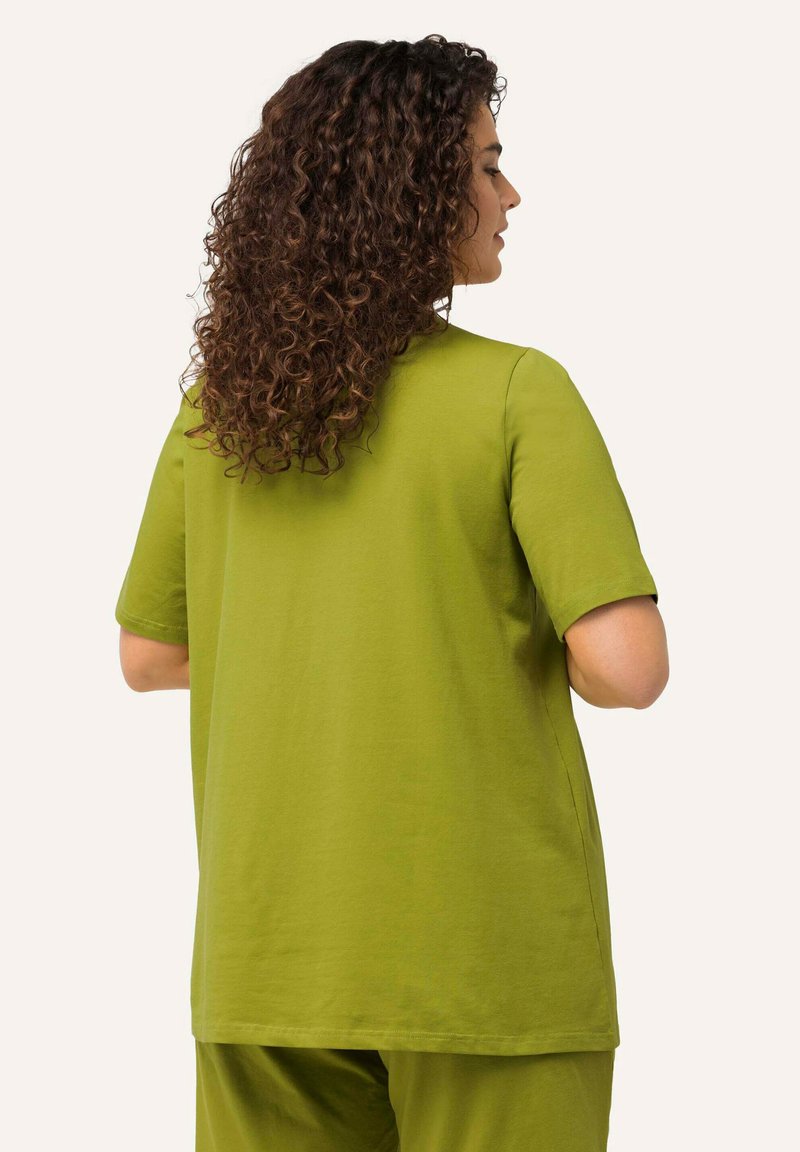 Ulla Popken Camiseta Básica En V Para Mujer, Rosa Magentapink Camisetas Manga Corta Mujer Talla Grande