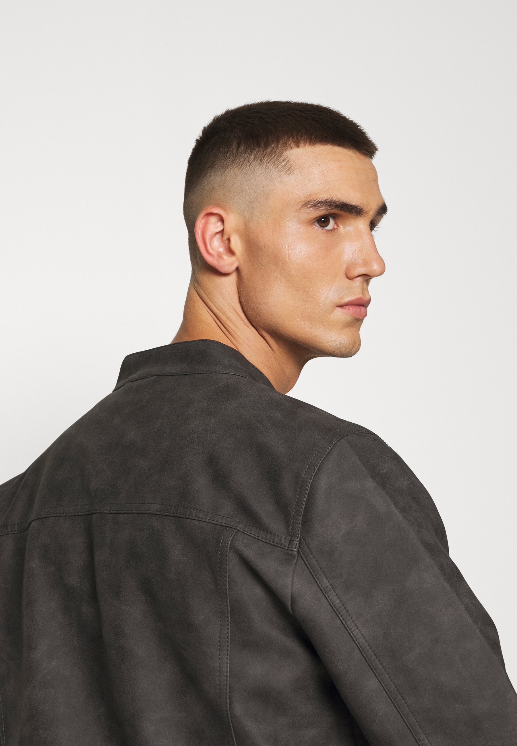 ONSJASPER Imitatieleren jas grey pinstripe ONSJASPER Imitatieleren jas grey pinstripe