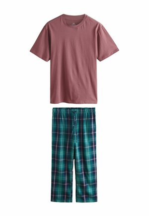 REGULAR FIT - CHECK SHORT SLEEVE  SET   - Pigiama - green pink