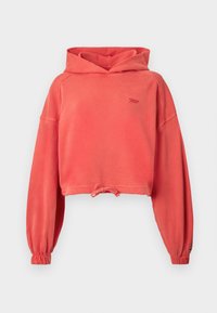 Tommy Jeans CROP SCRIPT HOODIE - Sweatshirt - bright vermillion