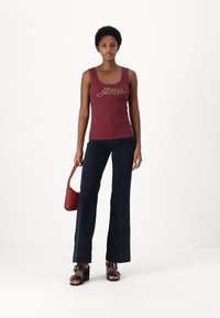 Guess LOGO RIB TANK - Top - burgundy rose