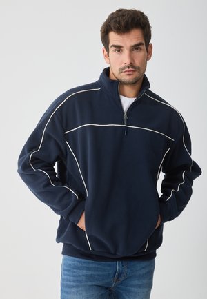 Pulover din fleece - navy/white