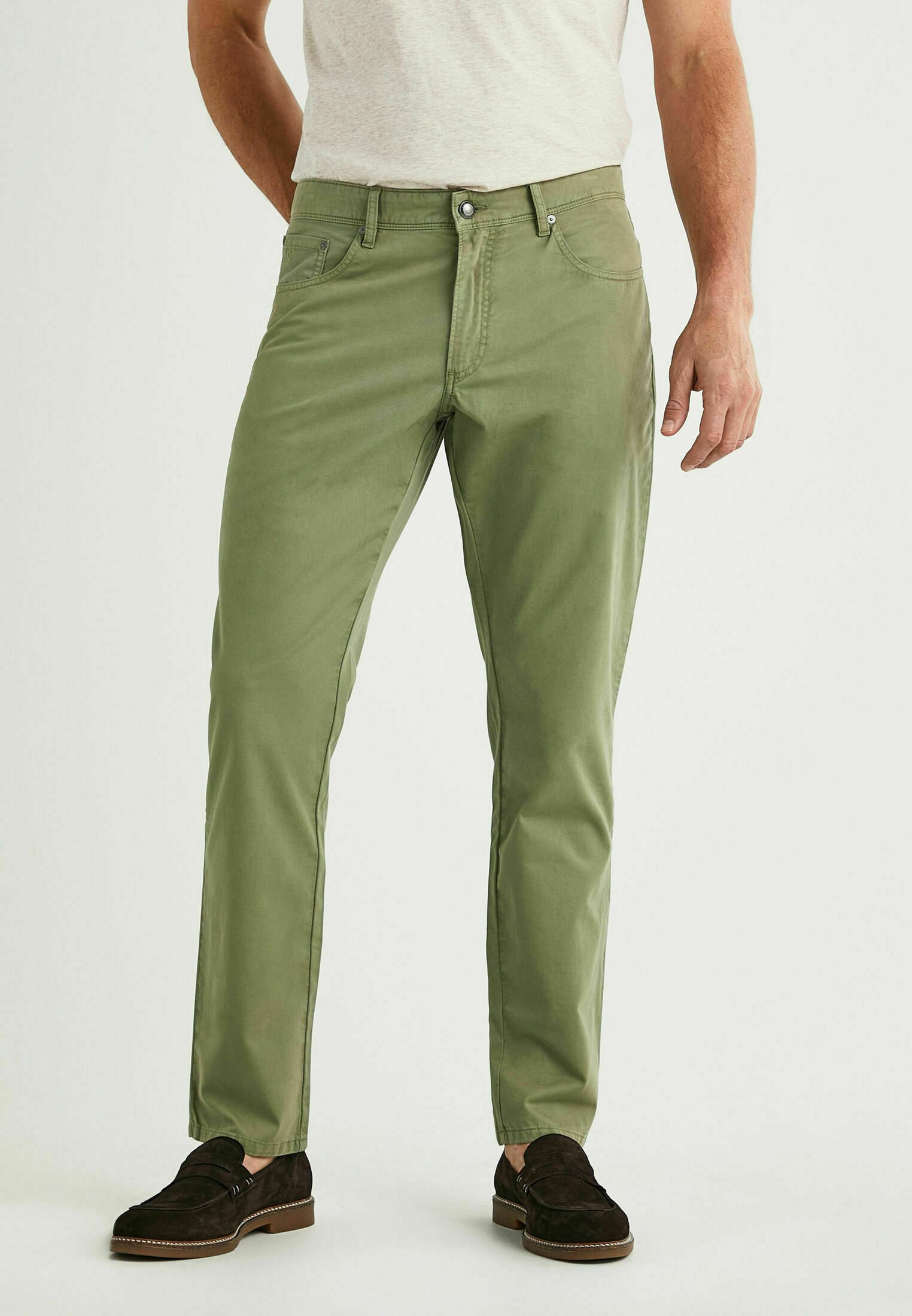 Donkergroene Skinny Heren Jeans met Krassen - Black-Leo.nl