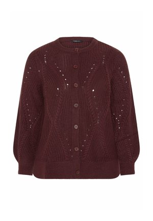 Yours Clothing, PLUS SIZE CARDIGANS - Vest - burgundy