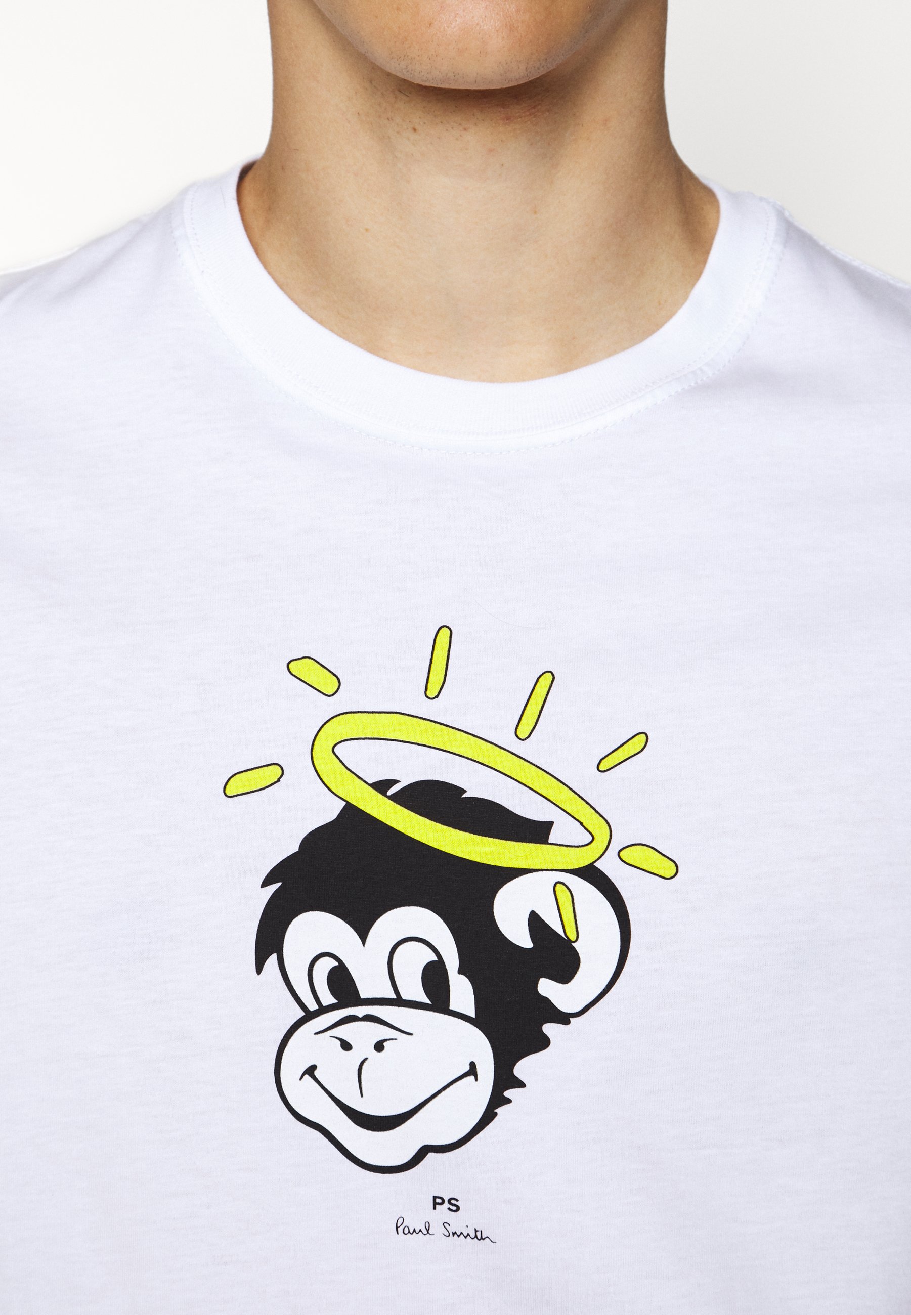 PS Paul Smith MENS SLIM FIT MONKEY HALO T shirts med print PS Paul Smith MENS SLIM FIT MONKEY HALO - T-shirts med print - mottled grey
