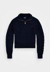 CABLE KNIT COTTON QUARTER ZIP JUMPER - Maglione - hunter navy