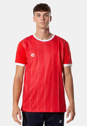 KURZARM - Print T-shirt - rot-weiss