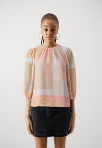 VILA - VIBINE O NECK 3/4 SLEEVE - Bluza - bleached apricot/birch Minijatura 1