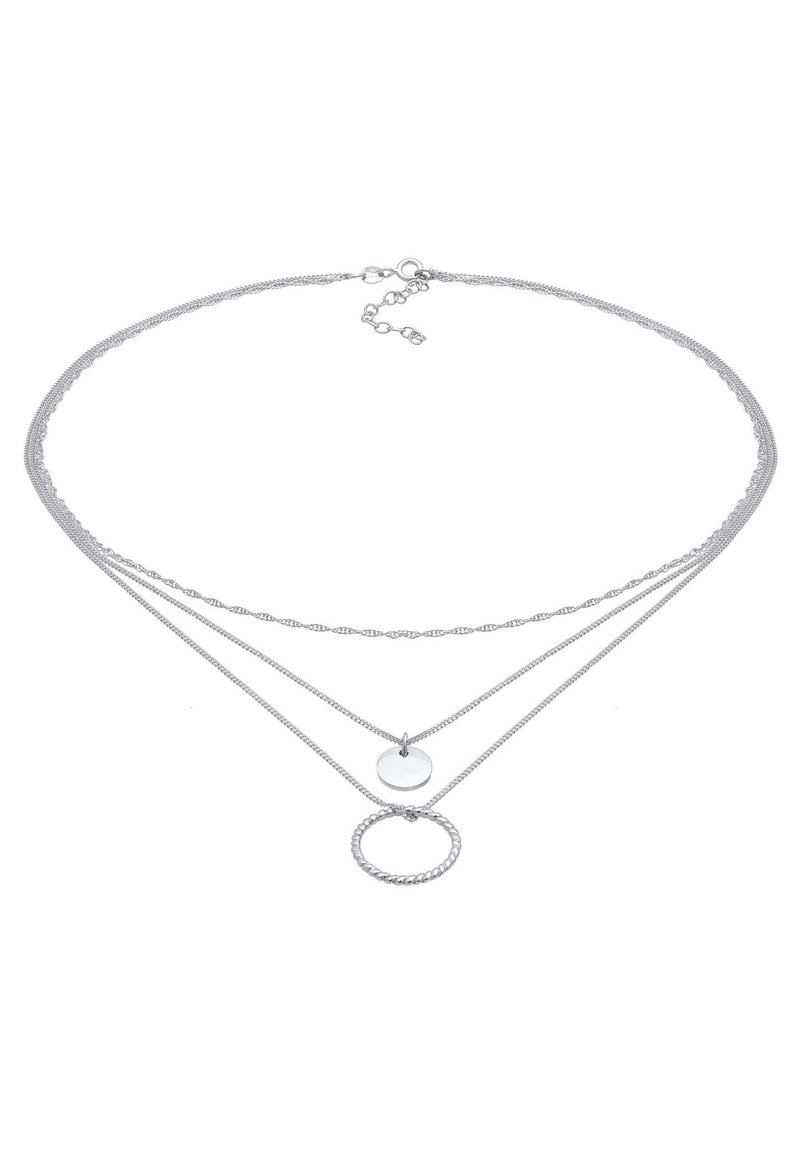 Damen Halsketten | Elli LAYER LOOK CIRCLE Halskette silber/silberfarben - HW01039 Damen Halsketten | Elli LAYER LOOK CIRCLE Halskette silber/silberfarben - HW01039