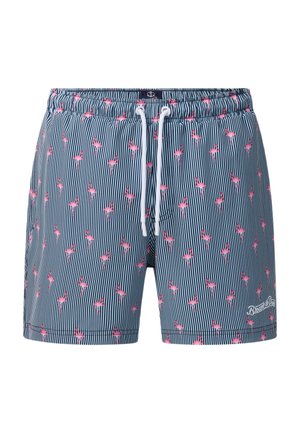 Blount & Pool, BEACH STRETCH SHORTS - Zwemshorts - navy stripe flamingo