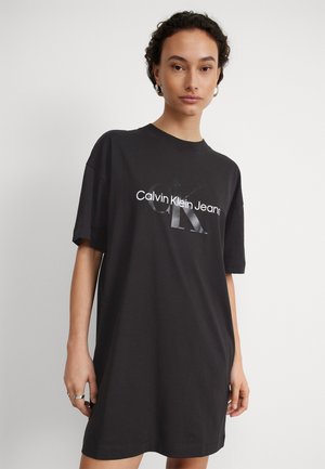 MONOLOGO BOYFRIEND T-SHIRT DRESS - Trikoomekko - black