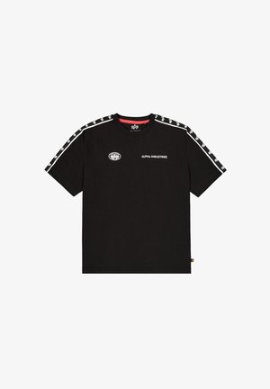 Alpha Industries, ALPHA INDUSTRIES MEN - T-SHIRTS LOGO TRACK TAPE T-SHIRT - Camiseta estampada - black
