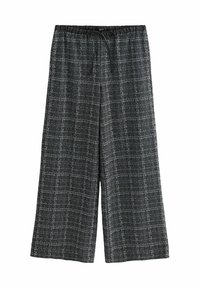 BOUCLE SPARKLE CHECK WIDE LEG  - Auduma bikses - black