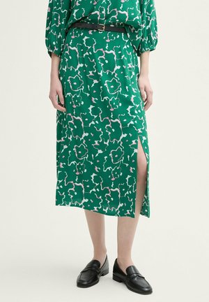 TOM TAILOR DENIM MIT SCHLITZ-DETAIL - A-lõikeline seelik - abstract green flower print