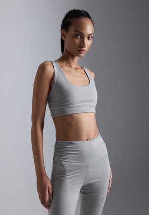 Sport-BH mit mittlerer Stützkraft - mottled light grey