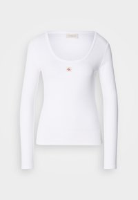 WOVEN LABEL RIB SCOOP  - Langarmshirt - brilliant white