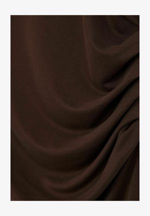 Reiss LOLA RUCHED RACER MIDI - Egyenes szabású ruha - chocolate brown