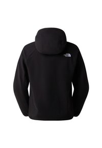 Μαύρο φλις μπουφάν με κουκούλα. Διαθέτει λογότυπο στο πάνω μέρος της πλάτης. Ομαλή υφή, casual σχεδιασμός και δομημένη εφαρμογή.