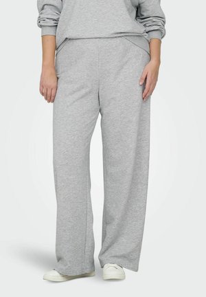 ONLY Carmakoma MIT WEITEM BEINSCHNITT CARRONDA  - Tracksuit bottoms - light grey melange