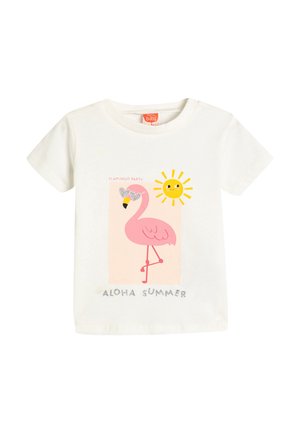 FLAMINGO PRINTED SHORT SLEEVE CREW NECK - Print T-shirt - beige