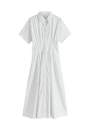 TALL FIT - SHORT SLEEVE CINCHED WAIST MIDI  - Paitamekko - monochrome white with black stripe