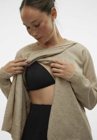 MAMALICIOUS NEW ANNE IRIS - Stickad tröja - natural melange