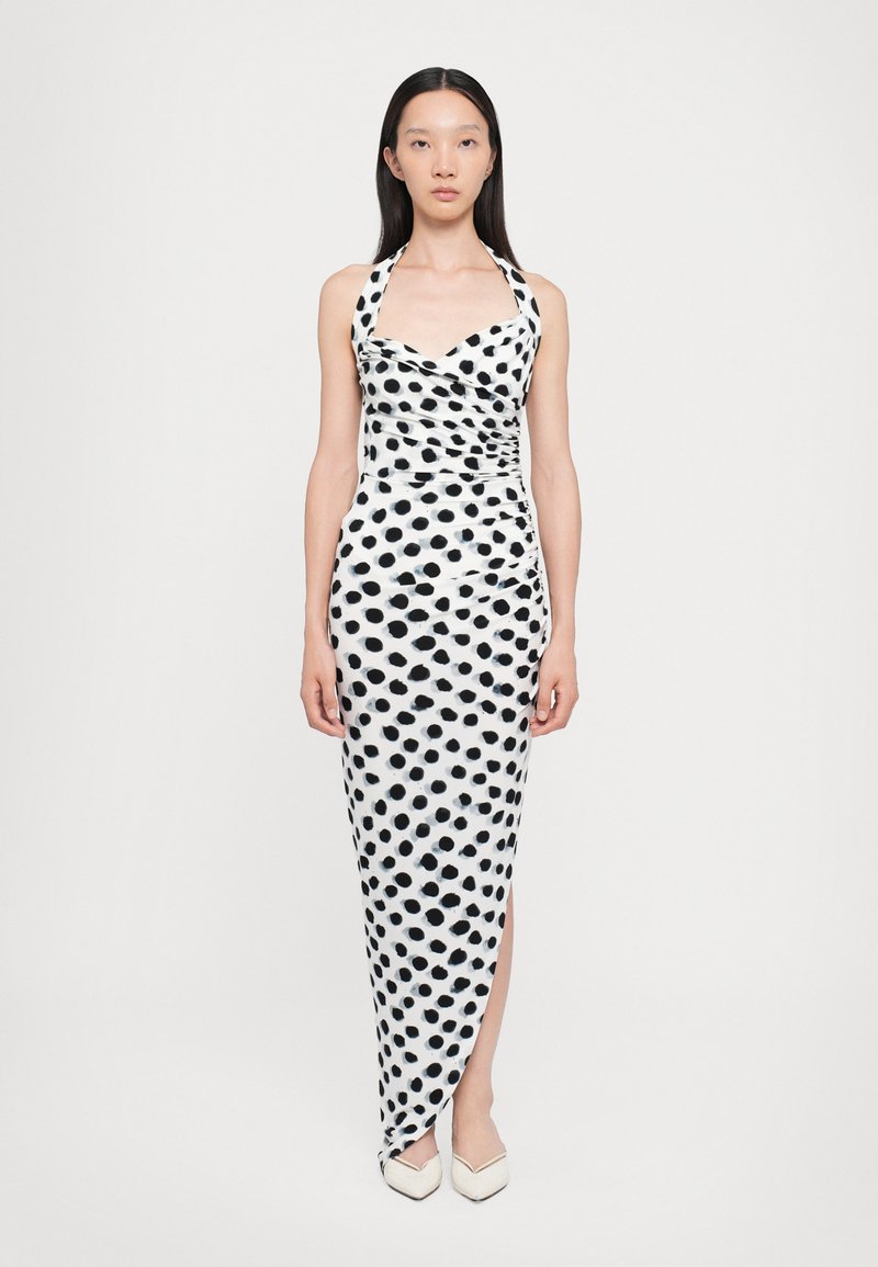 Norma Kamali CAYLA SIDE DRAPE GOWN - Vestido largo - black/ white